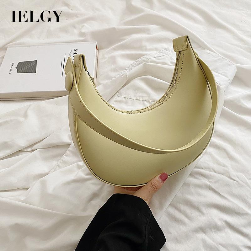 Ielgy Túi Đeo Vai Màu Trơn Đa Năng Cho Nữ
