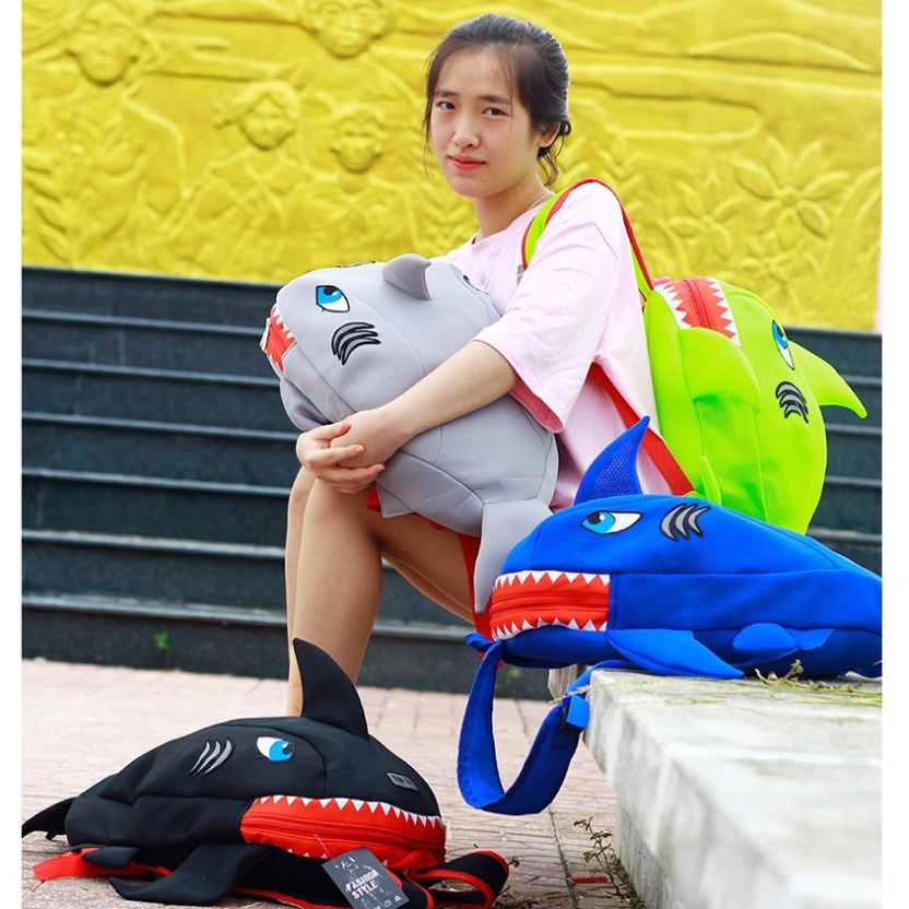 [NEW] Balo cá mập SWAT BABY SHARK siêu cute - Đựng nón bảo hiểm,sách vở, đồ dùng cần thiết - FREESHIP
