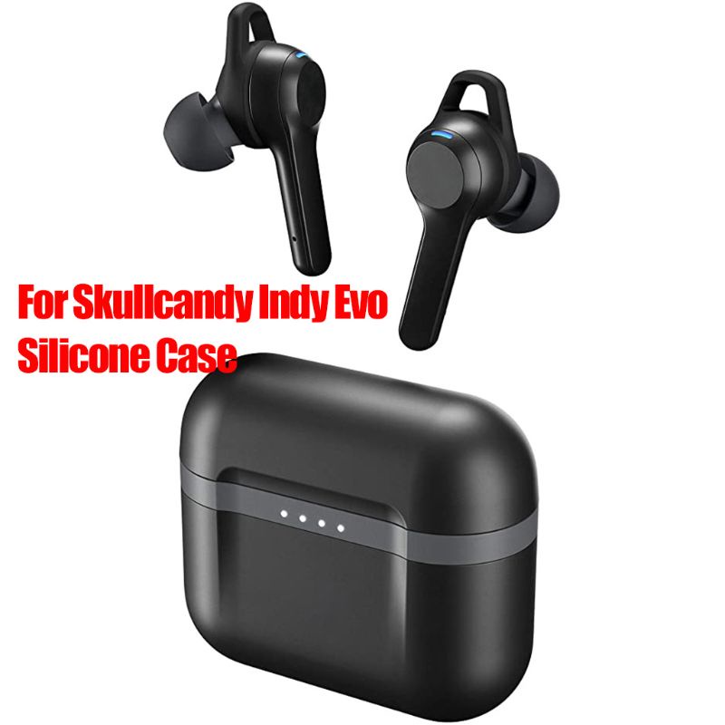 Vỏ bảo vệ hộp sạc tai nghe không dây bằng silicon mềm chống trượt kèm móc khóa cho Skull candy Indy Evo True | BigBuy360 - bigbuy360.vn