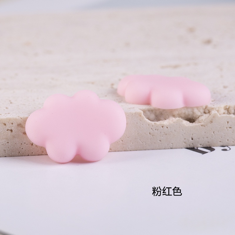 Bộ 20 phụ kiện làm đồ thủ công hình đám mây lưng phẳng màu trơn bằng chất liệu nhựa resin