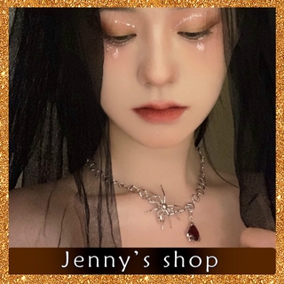 ✨Cửa Hàng Jenny's✨ Dây Chuyền Mặt Hình Nhện Đính Đá Ruby Phong Cách Âu Mỹ Cho Nữ