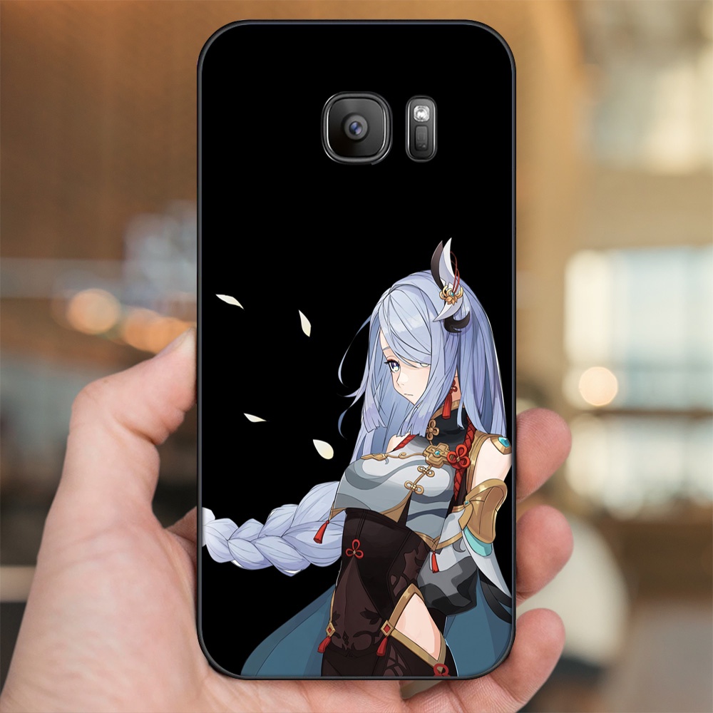 Ốp lưng Samsung S6, S6 Edge, S6 Edge Plus, S7, S7 Edge viền đen in hình Shenhe Genshin Impact