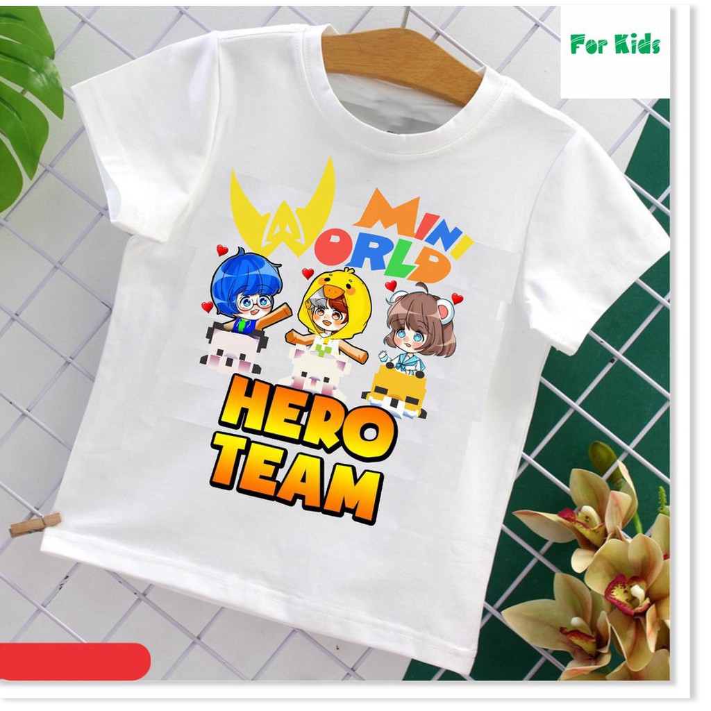 Áo Thun Hero Team Mini World Đẹp Cho Bé Trai Bé Gái AQA1807 06 aomivn