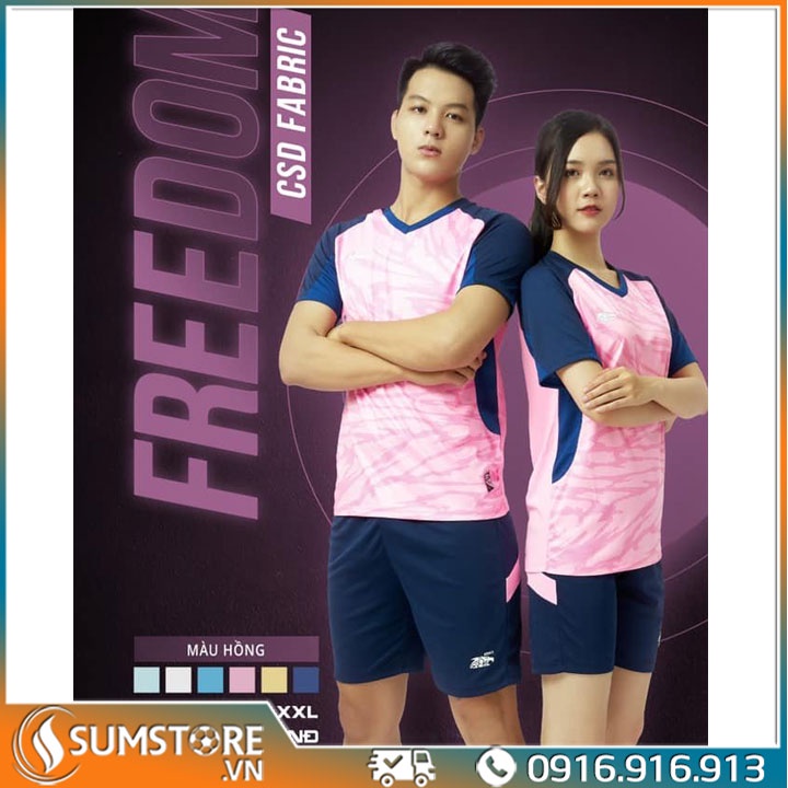 Bộ thể thao không logo nam nữ Freedom Nhiều Màu Cao Cấp