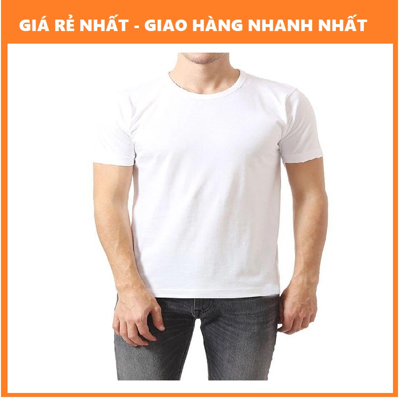 Áo Thun Nam Trắng Trơn vải mỏng, bao mát mẻ khi ngủ