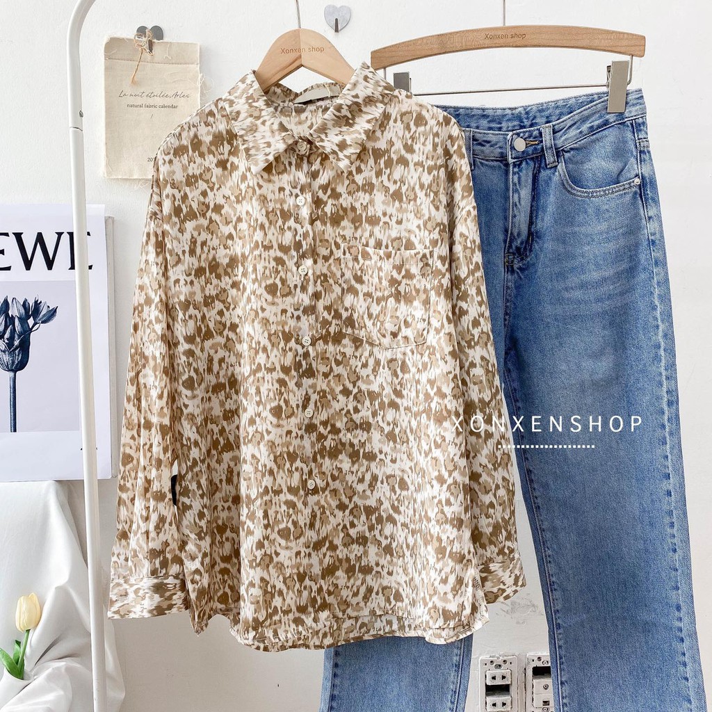 Áo sơ mi nữ Hàn Quốc sơ mi vintage cá tính chất vải voan rũ mịn XONXEN SHOP freesize mã 511020