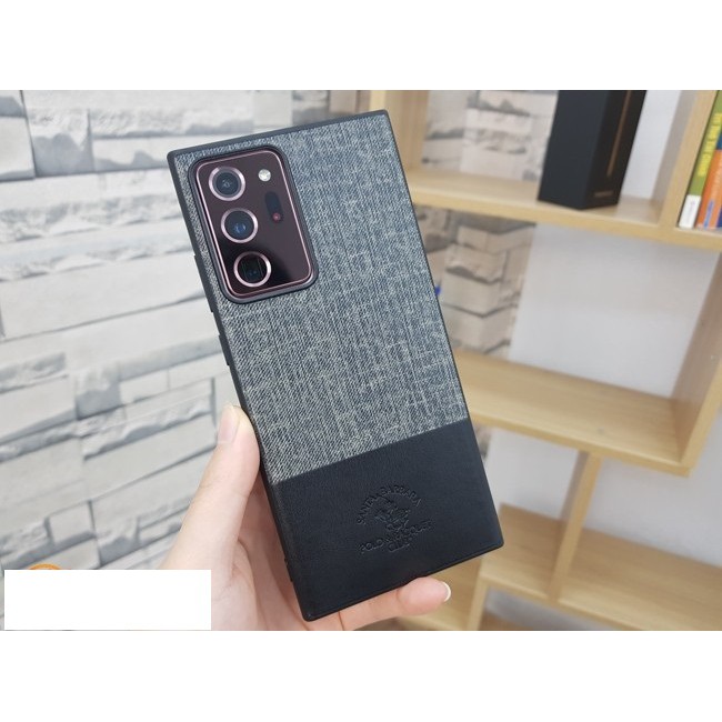 Ốp lưng samsung galaxy Note 20 Ultra da vải Polo Santa Barbara đẹp- Chính hãng