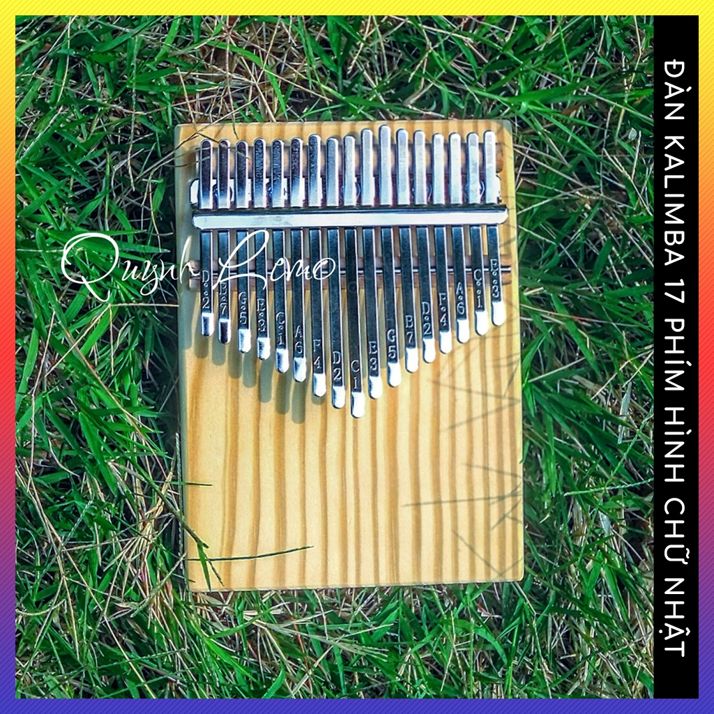 Đàn kalimba 17 phím gỗ thông mỹ hình chữ nhật QUYNHLEMO, piano ngón tay cái phụ kiện hấp dẫn khi mua kèm deal sốc