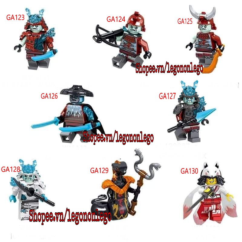 Minifigure nhân vật chiến binh samurai trung cổ akita người băng người rắn Lego Ninjago SS12 GA123-130