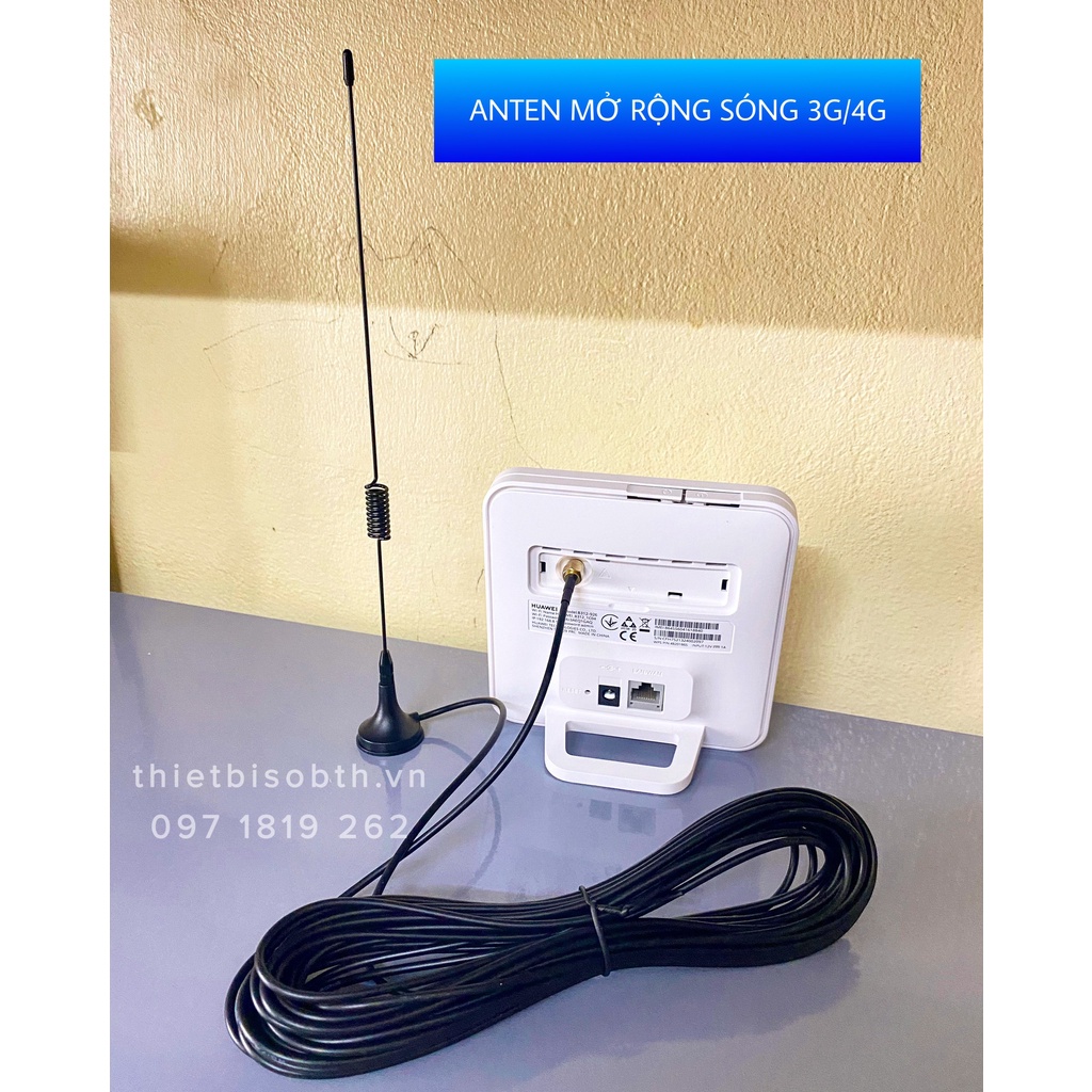 Anten Thu Sóng 3G/4G LTE 15dBi Chuẩn TS9/SMA/CR9 dây dài 10M (đen)
