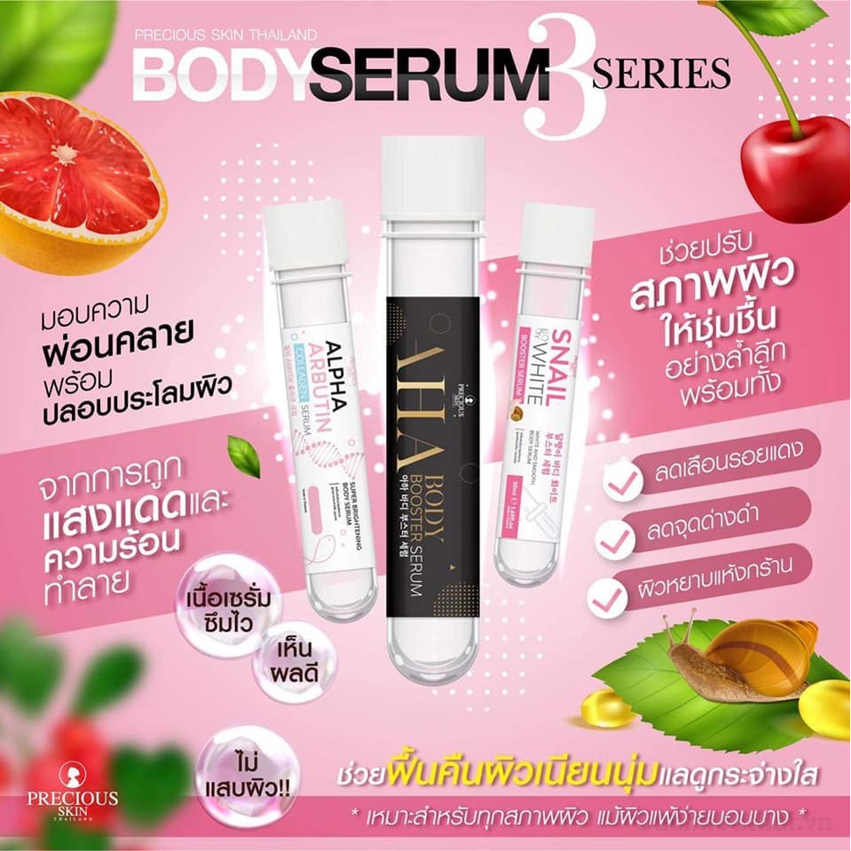 Ống serum ƙích trắŉg toàn thân AHA Body Booster Thái Lan