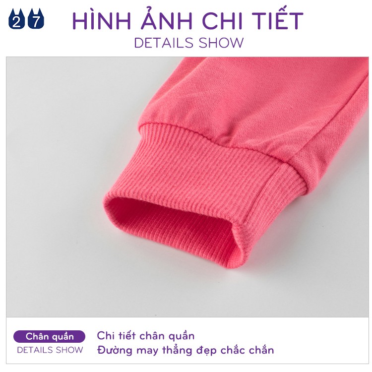 Quần thun bé gái 27HOME quần dài cho bé chất cotton mềm mịn thoáng mát