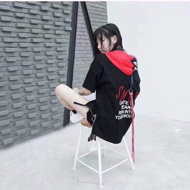 Áo hoodie tay lở thun daka dày dan vạt ko có tia kéo nhé