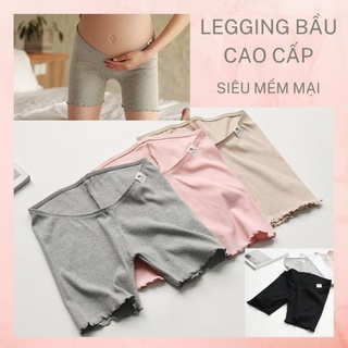 Quần legging bầu đùi/ quần legging bầu cạp chéo chất cotton mềm, mát, siêu co dãn mặc trong váy - đủ size mplg838
