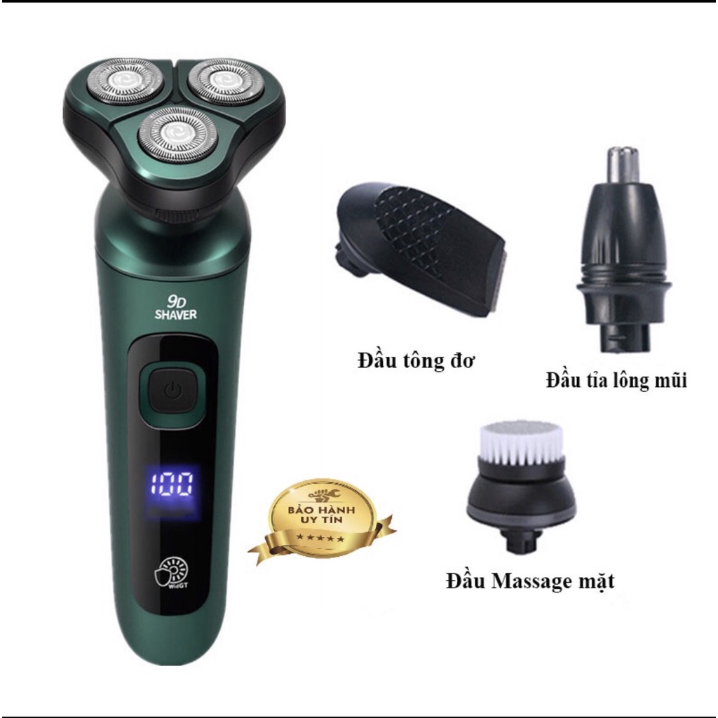 Máy Cạo Râu Đa Năng 9D Shaver Màn Hình LED - Tặng Kèm 6 Phụ Kiện MCRT01