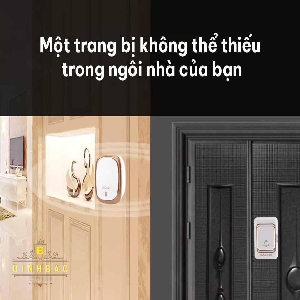 Chuông cửa không dây thông minh cacazi bấm từ xa 200m Đình Bắc Store