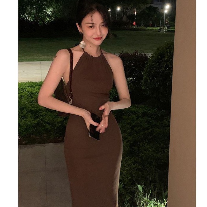 Đầm cổ yếm body hở lưng sexy(Có mod ngực)phong cách Hongkong