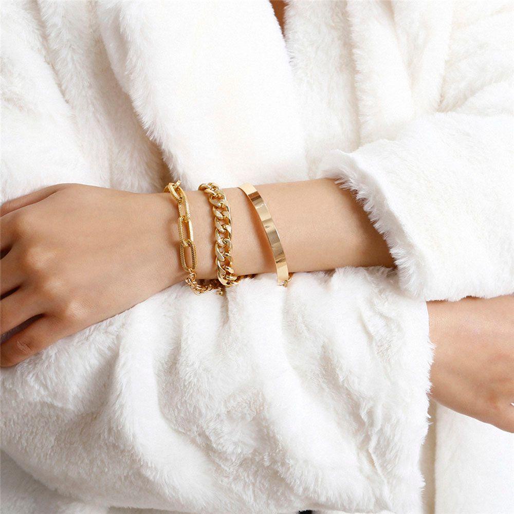 Vòng Tay Chuỗi Xích Kim Loại Phong Cách Hip Hop Cổ Điển