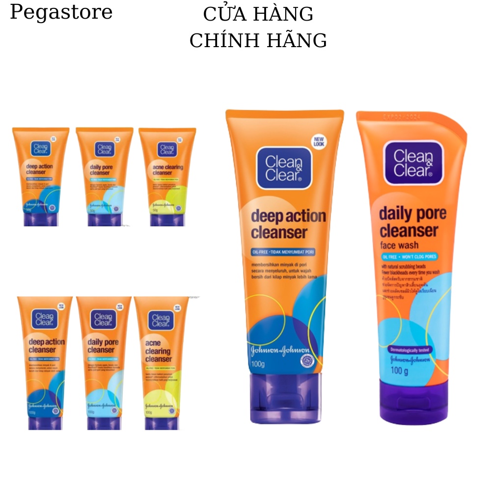 Sữa rửa mặt Clean Clear Deep Action / Daily Pore Cleanser SRM 100g