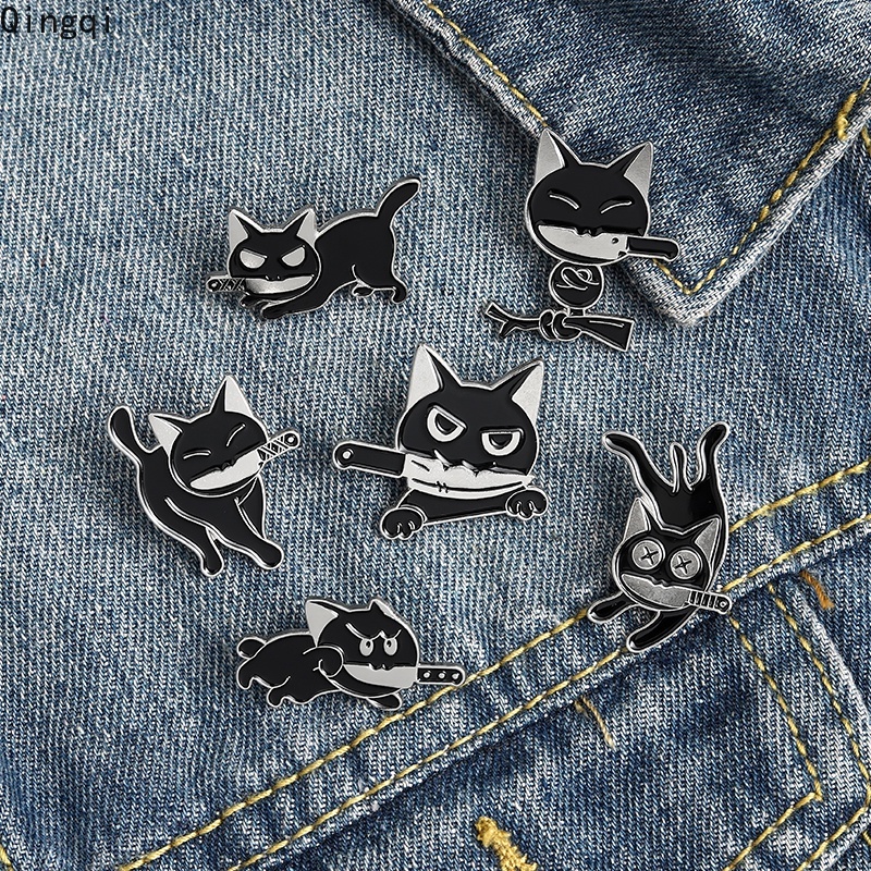 Ghim cài áo Miss Zoe hình chú mèo mun ngộ nghĩnh