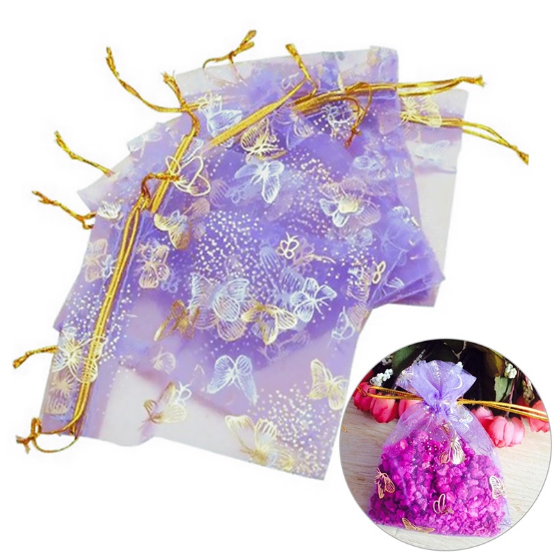 25 túi dây rút đựng trang sức quà cưới kích thước 10x12cm