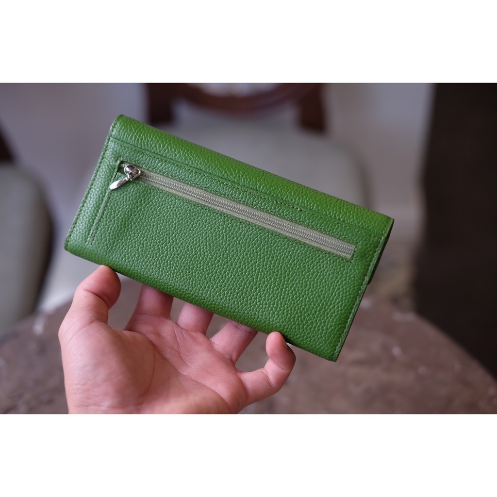 NAMIKO WALLET - Ví nữ da thật 3 gấp dáng dài có cúc bấm HP73