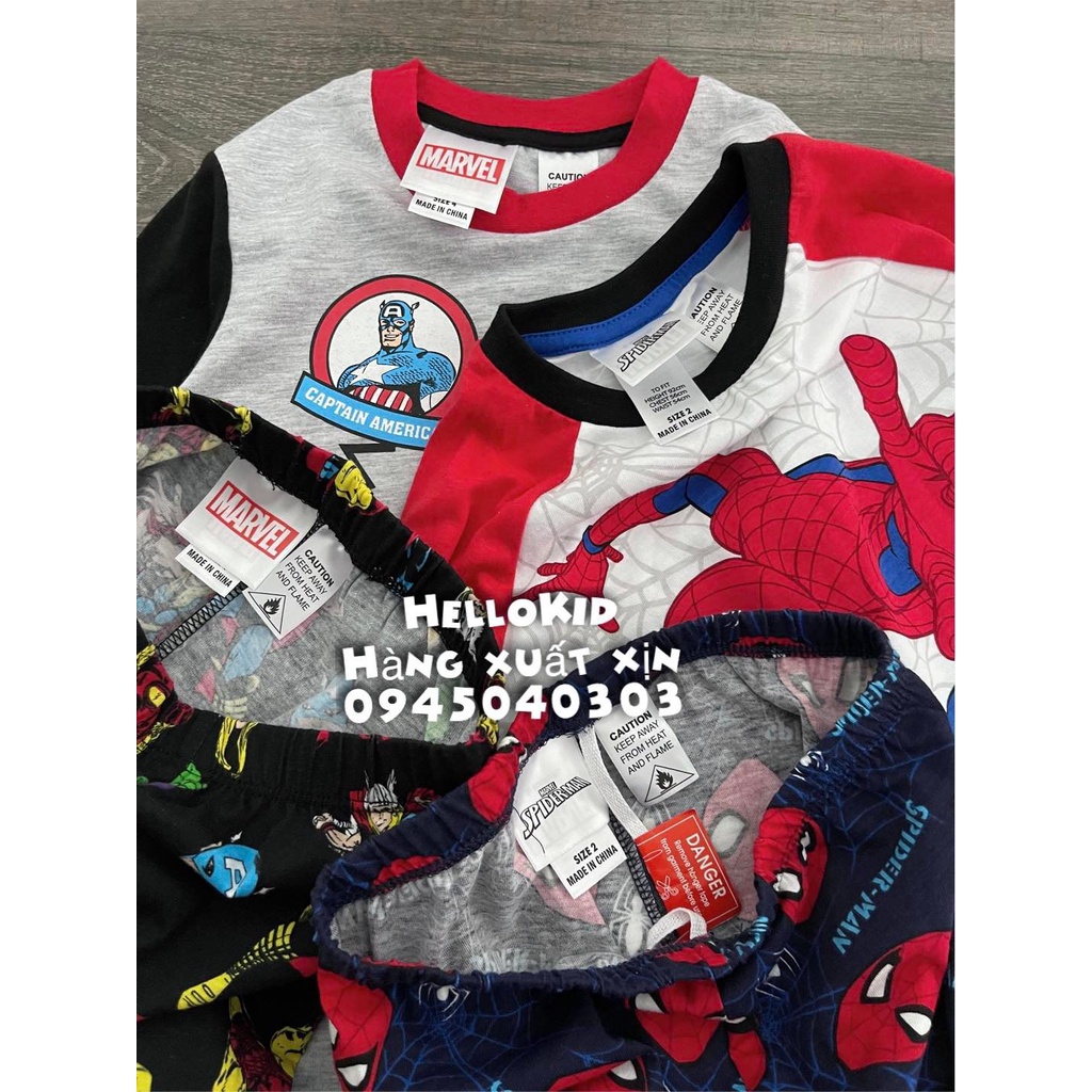 B128 - Bộ thun dài tay marvel cho bé