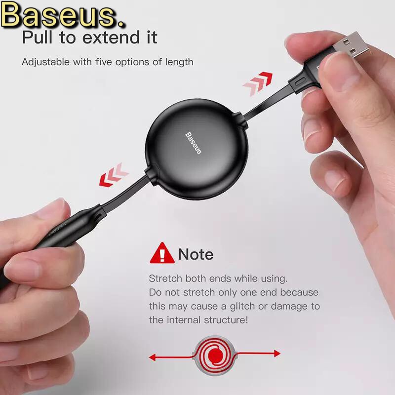 Dây cáp sạc dây rút Baseus Little Octopus LV391 tích hợp 3 đầu Type C/Micro USB/3.5A 1.2M