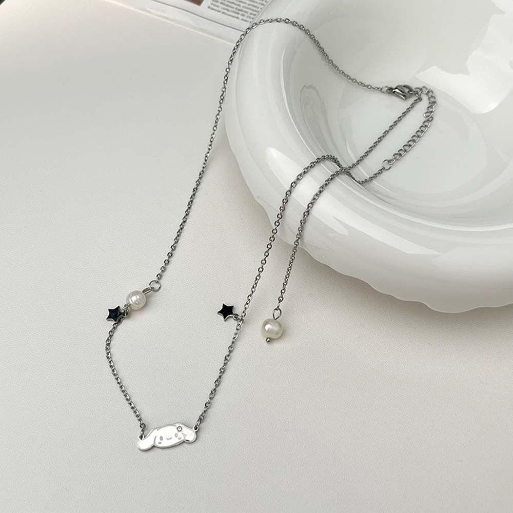 AROMA Vòng Cổ Choker Mặt Ngôi Sao Kuromi Phong Cách Hàn Quốc Cho Nữ