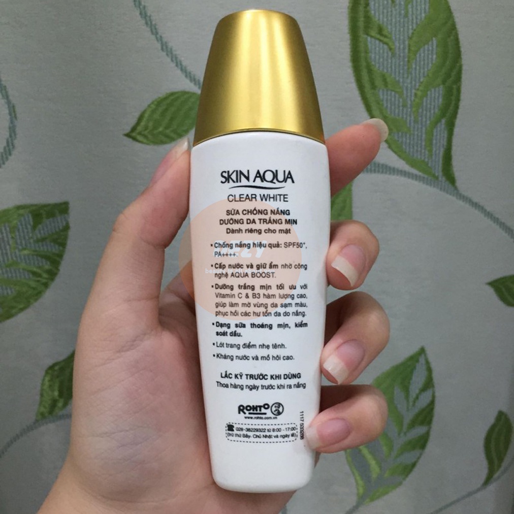 Kem Chống Nắng Skin Aqua Nắp Vàng CHO DA DẦU Clear White Trắng Da Nhạy Cảm - Kcn Sunplay Rohto Cấp Ẩm Chăm Sóc Da Dezy