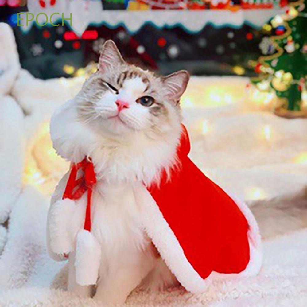 Áo choàng lông cừu phối mũ trùm giữ ấm đáng yêu cho thú cưng cỡ nhỏ mùa giáng sinh