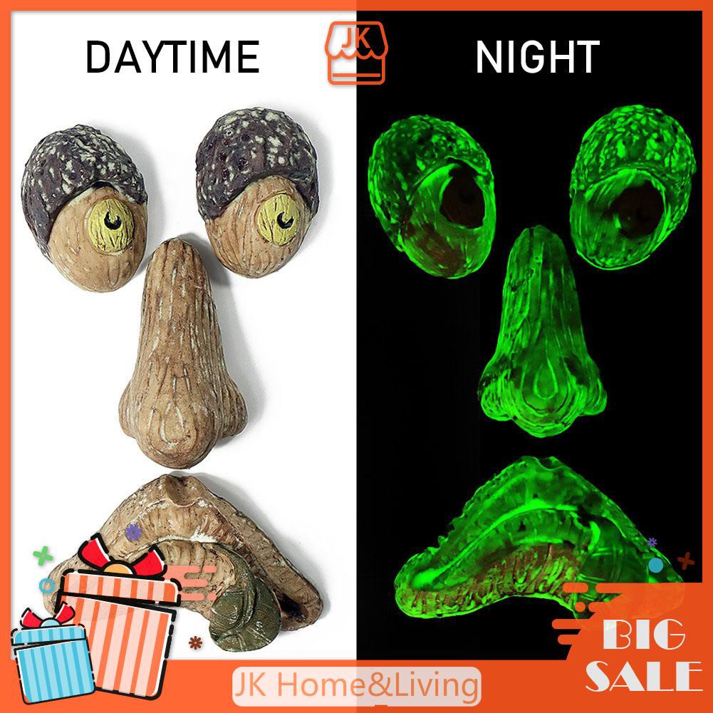 *Luminous Bark Ghost Face Shaped Tree Monster Facial Features Garden Props