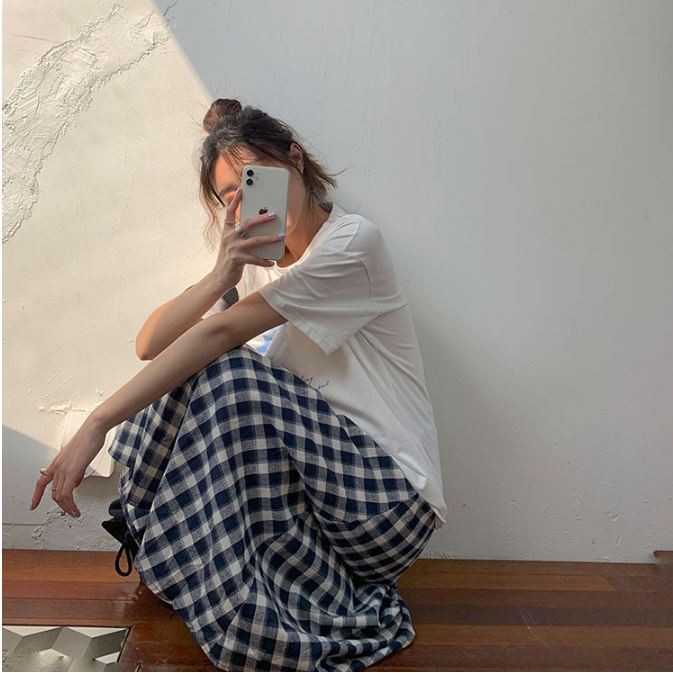 [QUÀ TẶNG DÂY BUỘC TÓC BẠN NHÉ]Chân váy dài thô phong cách VINATAGE, chân váy kẻ ô kiểu dáng Hàn Quốc phù hợp đi chơi đi | BigBuy360 - bigbuy360.vn