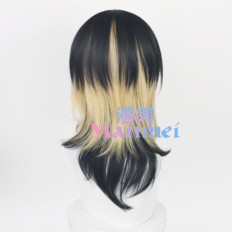 Manmei Anime Tokyo Revengers Haitani Ran Haitani Rindo Cosplay Wig Black Golden Synthetic Hair Heat Resistant Wigs