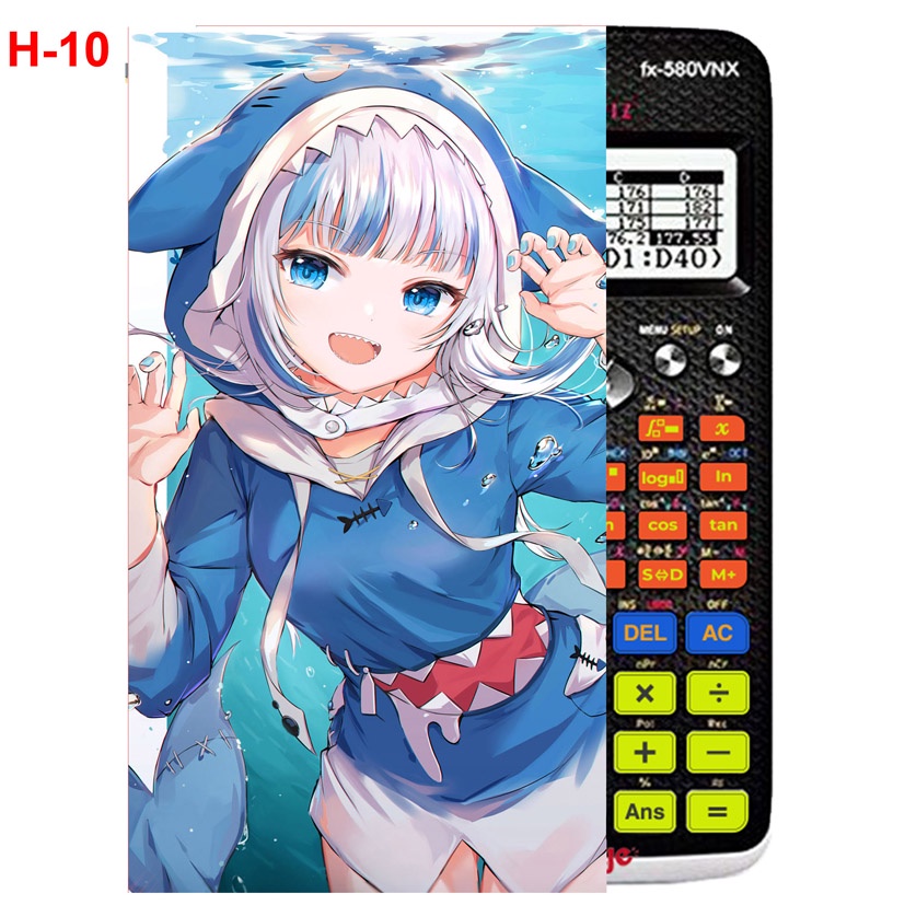 Decal Máy tính CASIO fx570, fx580...anime Gawr Gura