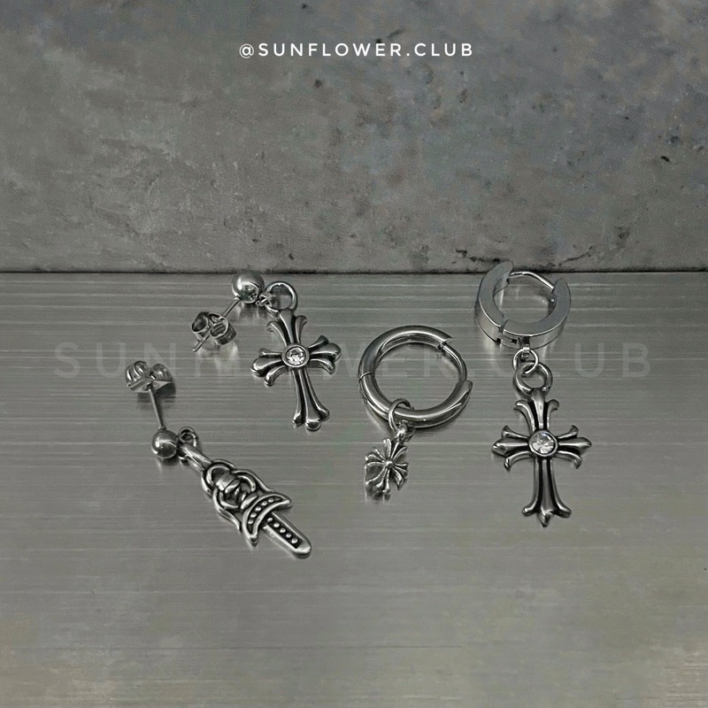 Bông tai tròn hoa tai unisex thép không gỉ