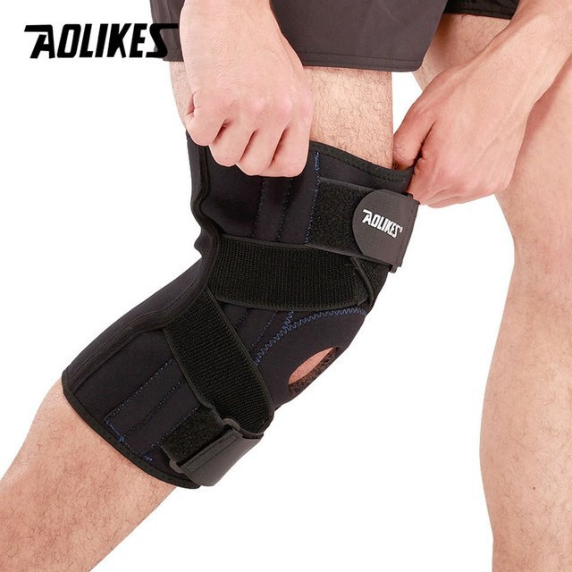Đai bó bảo vệ khớp gối AOLIKES A-7907 sử dụng thanh hợp kim nhôm trợ lực sport knee protector