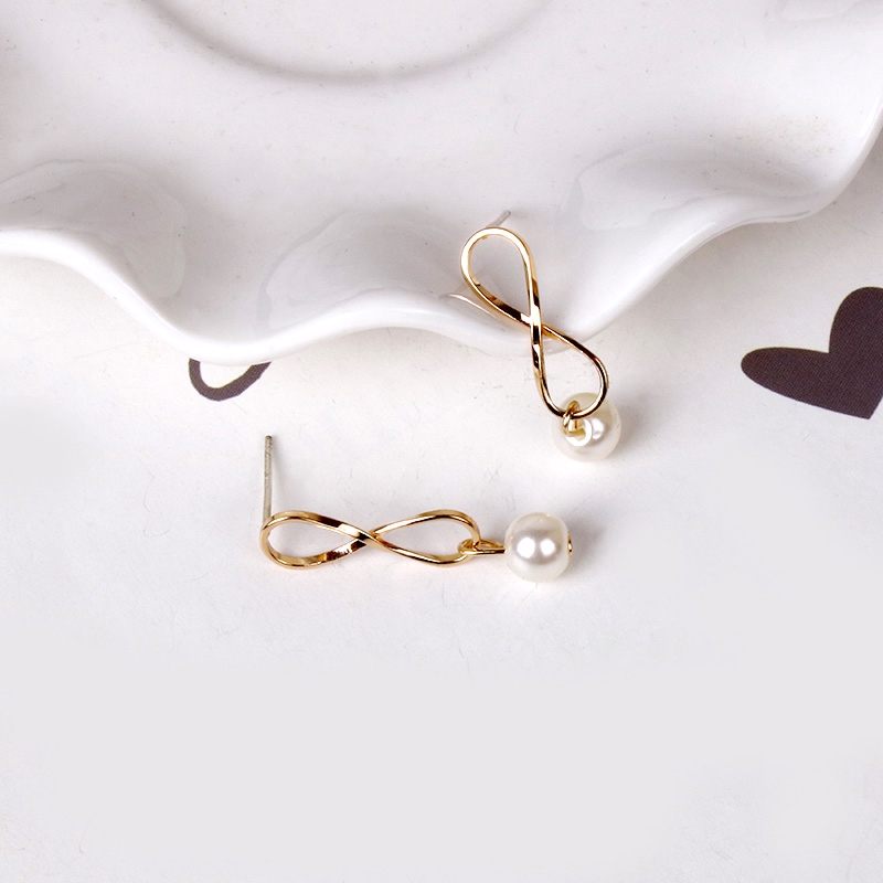 Khuyên tai mạ bạc 925 đính hạt ngọc trai giả thời trang đơn giản nữ tính