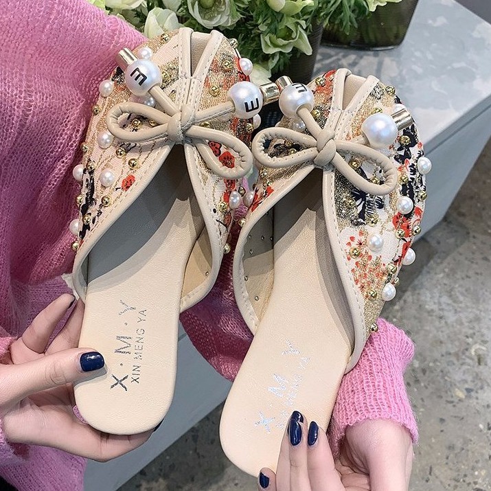 Dép Đính Ngọc Trai Giả Thời Trang Cho Nữ Size 35-40 | BigBuy360 - bigbuy360.vn
