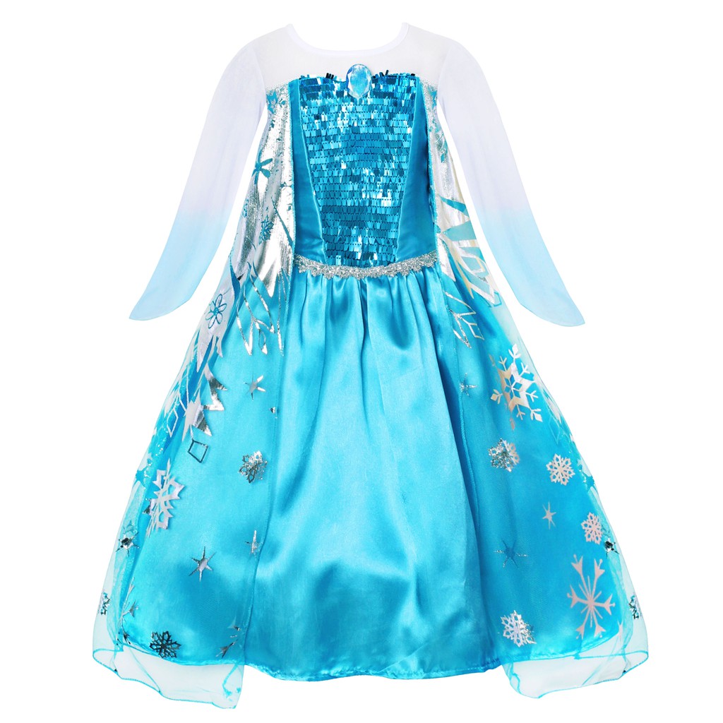 Đầm công chúa Elsa phong cách Âu Mỹ lãng mạn tùy chọn màu sắc dành cho bé gái