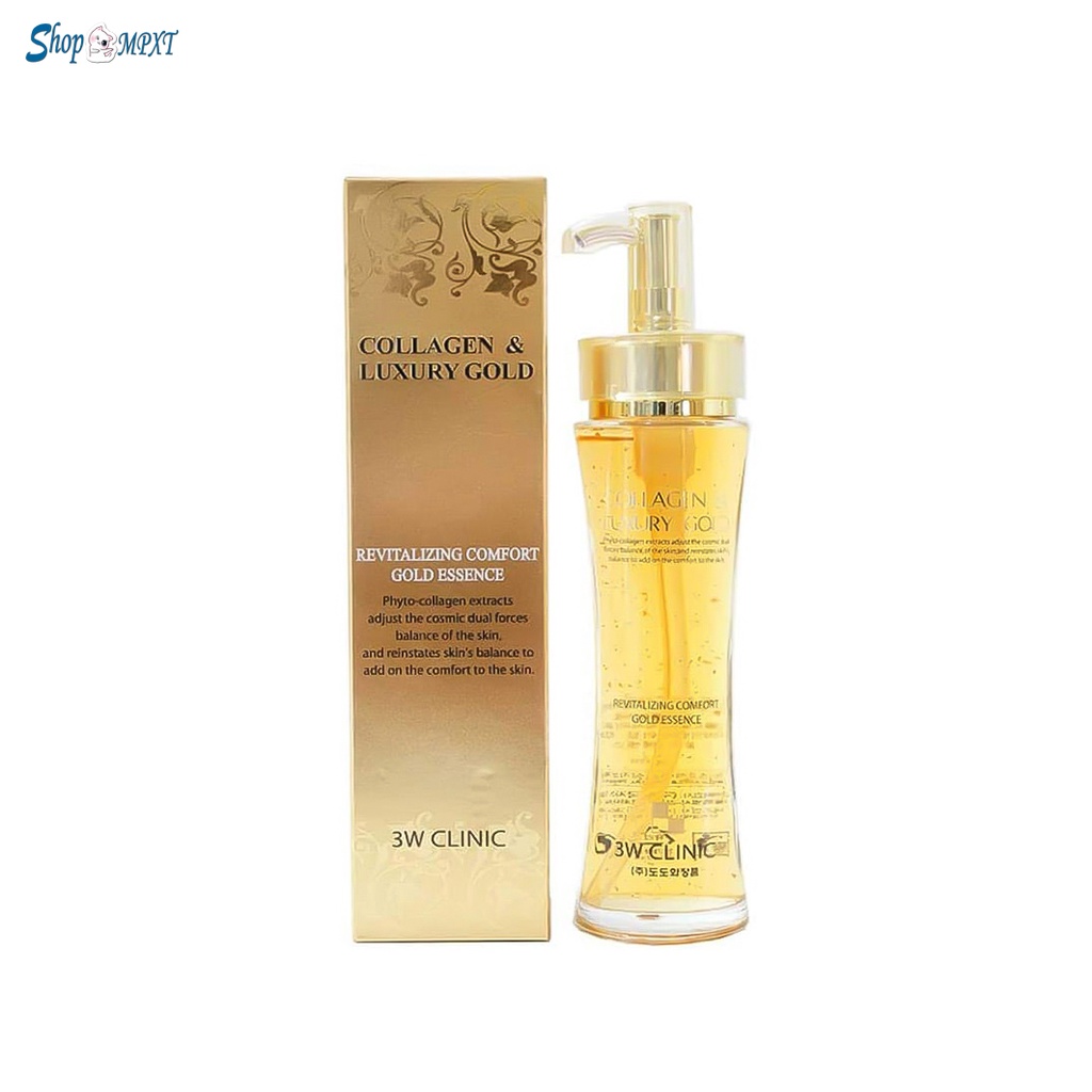 Serum vàng 24k trắng da dưỡng ẩm ngăn lão hóa & căng bóng da 3W Clinic Collagen & Luxury Gold Hàn Quốc
