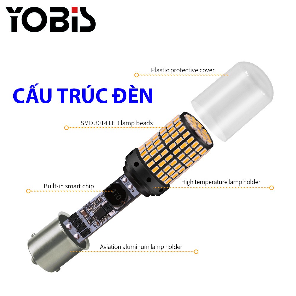 Đèn LED Phanh, Hậu, Stop, Lùi, Xi Nhan YOBIS SIÊU SÁNG CAO CẤP 21W chân cắm T20 7440 7443 1156 1157 cho Ô Tô Xe Hơi