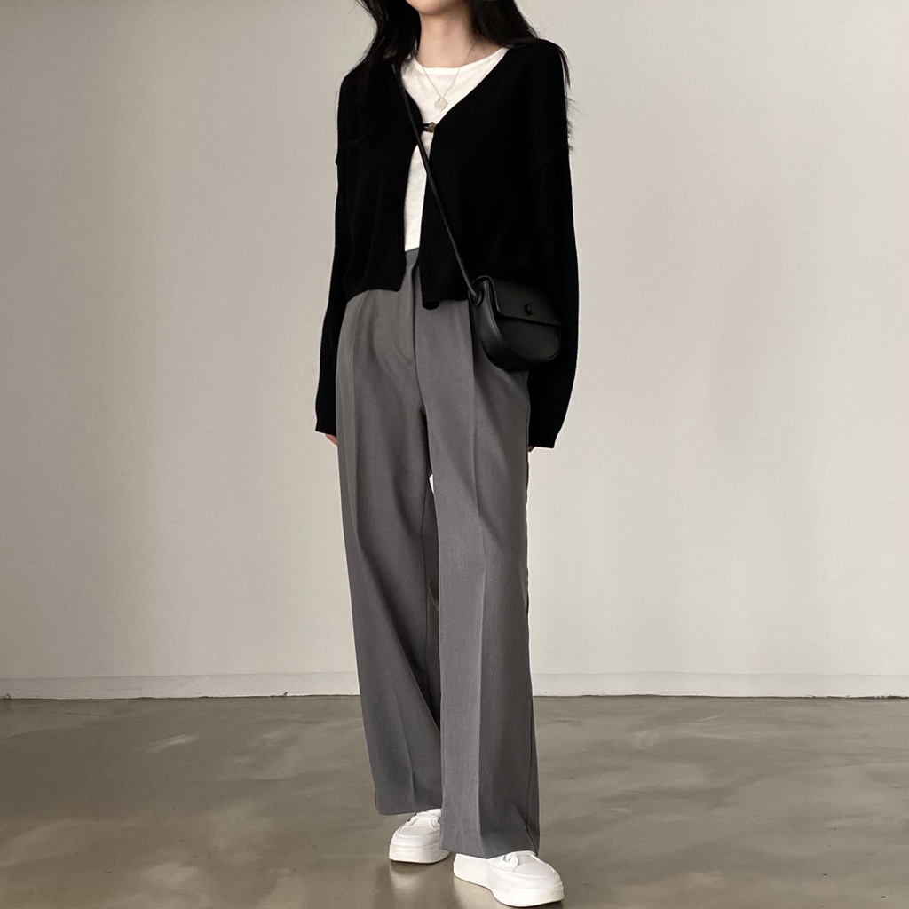 𝗺𝗶𝗲 𝘀𝘁𝘂𝗱𝗶𝗼 - HÀNG CÓ SẴN Cardigan trơn cài khuy phong cách Hàn Quốc