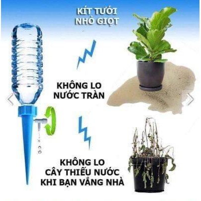 Vòi tưới cây nhỏ giọt thông minh, van điều chỉnh tiện dụng.