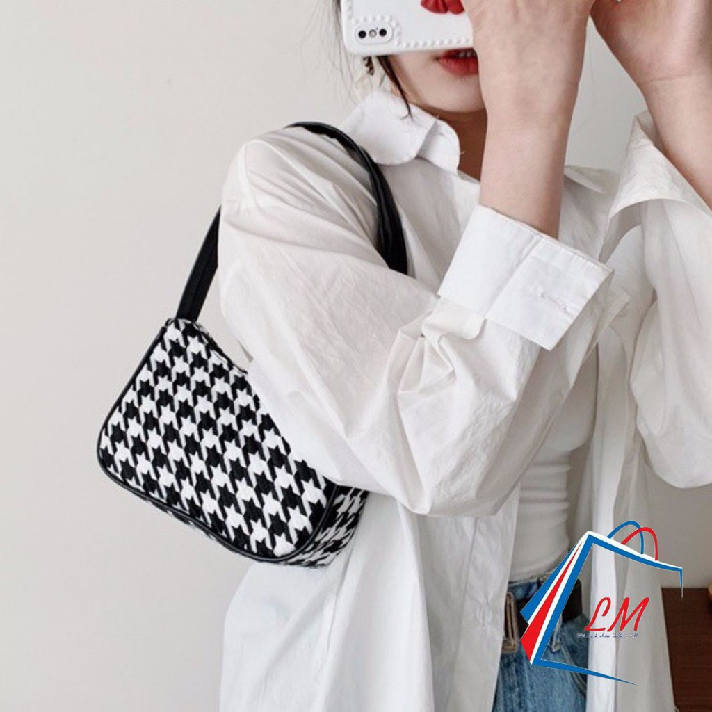 Túi kẹp nách nữ đeo vai họa tiết caro hot trend 2021 SPB 302