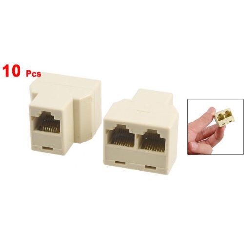 Set 10 đầu nối dây cáp mạng LAN RJ45 3 chiều màu be