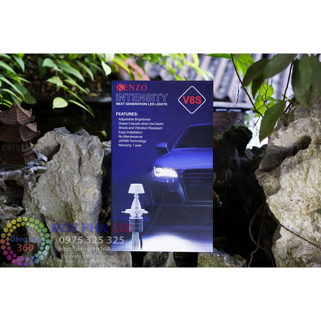 2 bóng Kenzo V8s 2019 - 6800lm - đèn pha led cao cấp