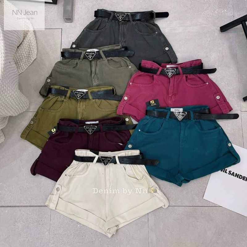 Quần sooc jeans kèm đai hàng QCL1