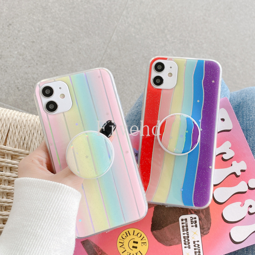 Ốp Lưng Silicone Họa Tiết Ngôi Sao Và Cầu Vồng Thời Trang Cho Samsung S20 S10 S9 S8 Plus Note 20ultra 20 10 Plus 10pro A71 A70 A70s A50 A50s A30s