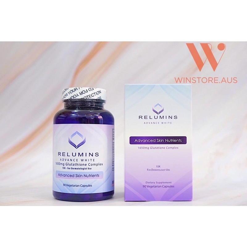 Viên Uống Relumins Advance White 1650mg Của Mỹ Hỗ Trợ Trắng Da, 90 viên